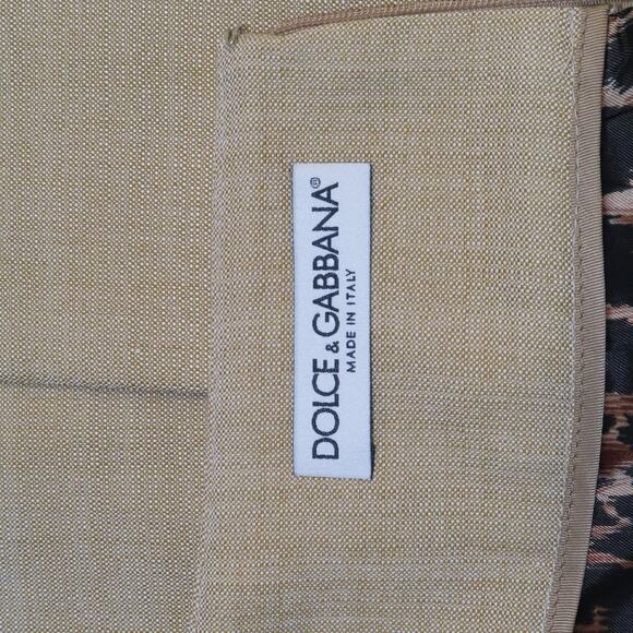 DOLCE & GABBANA Size 2 Beige Silk Pencil Skirt - Picture 9 of 9
